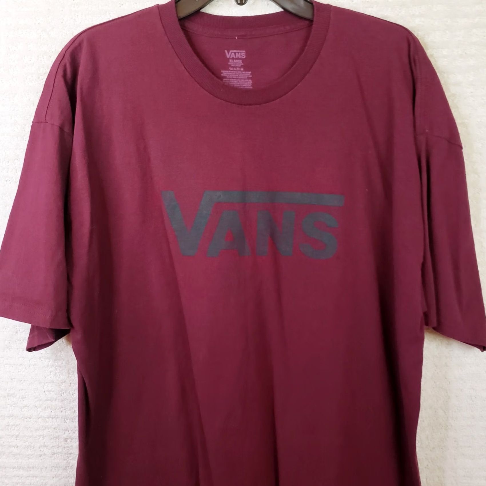 Vans Vans T-shirt Men's XL Burgundy Black Crewneck Vans Logo Short Sleeve Cotton Blend Size US XL / EU 56 / 4 - 2 Thumbnail