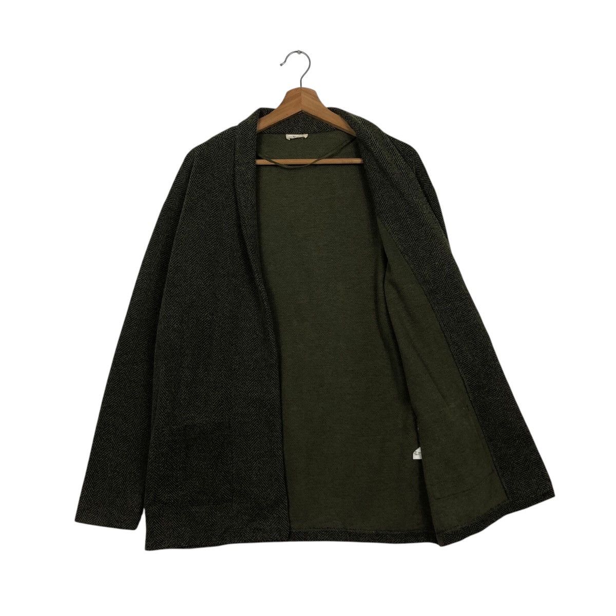 Designer Vintage Buttonless Cardigan Jacket Yerse Herringbone Design Size US M / EU 48-50 / 2 - 10 Thumbnail