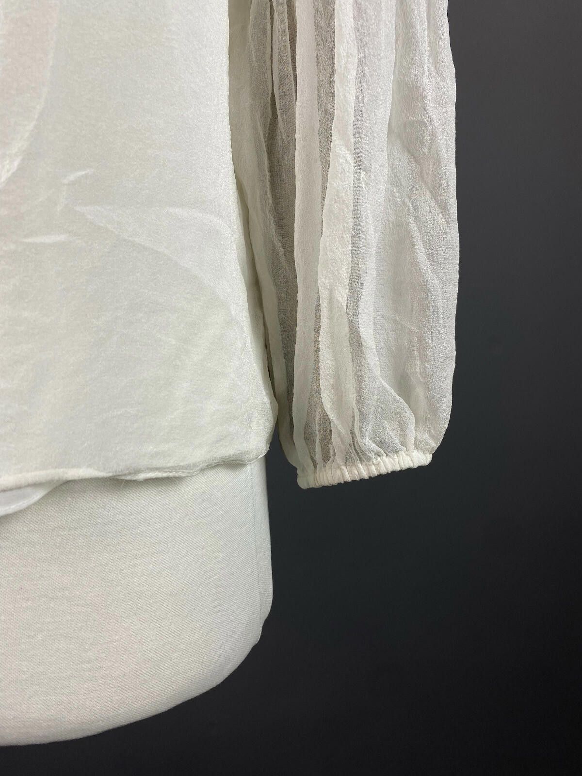 Diane von Furstenberg Diane Von Furstenberg White Mesh Blouse Shirt Size 4 Size S / US 4 / IT 40 - 6 Thumbnail