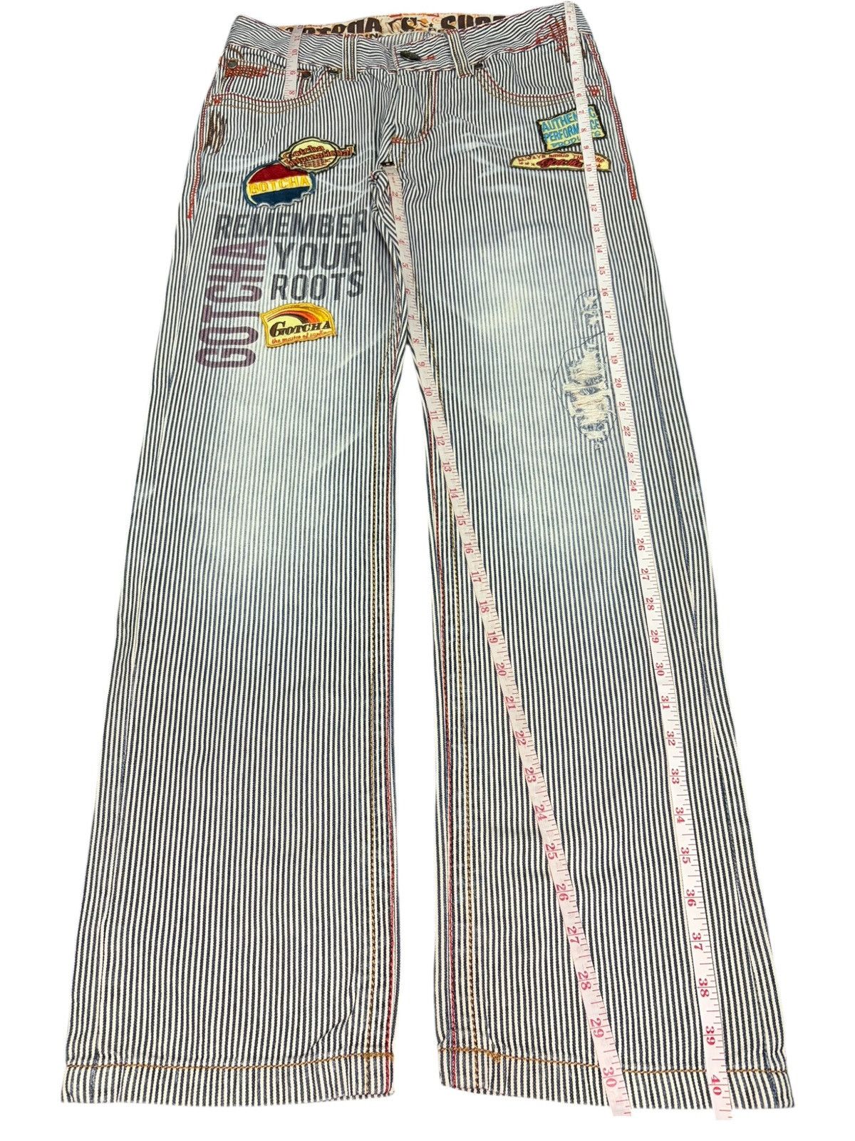 Edwin Vintage Japanese Brand Hickory Patches Distress Jeans Size US 30 / EU 46 - 7 Thumbnail