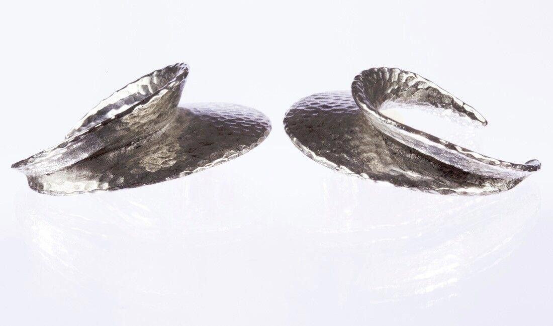 Designer Clara Studio Hammered Abstract Hoop Earrings Size ONE SIZE - 4 Thumbnail