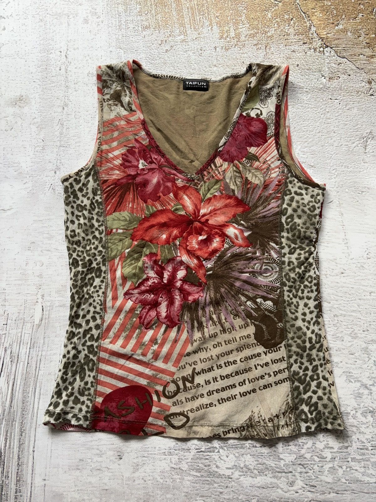 Vintage Vintage mesh leopard printed mixed tank top Size M / US 6-8 / IT 42-44 - 1 Thumbnail