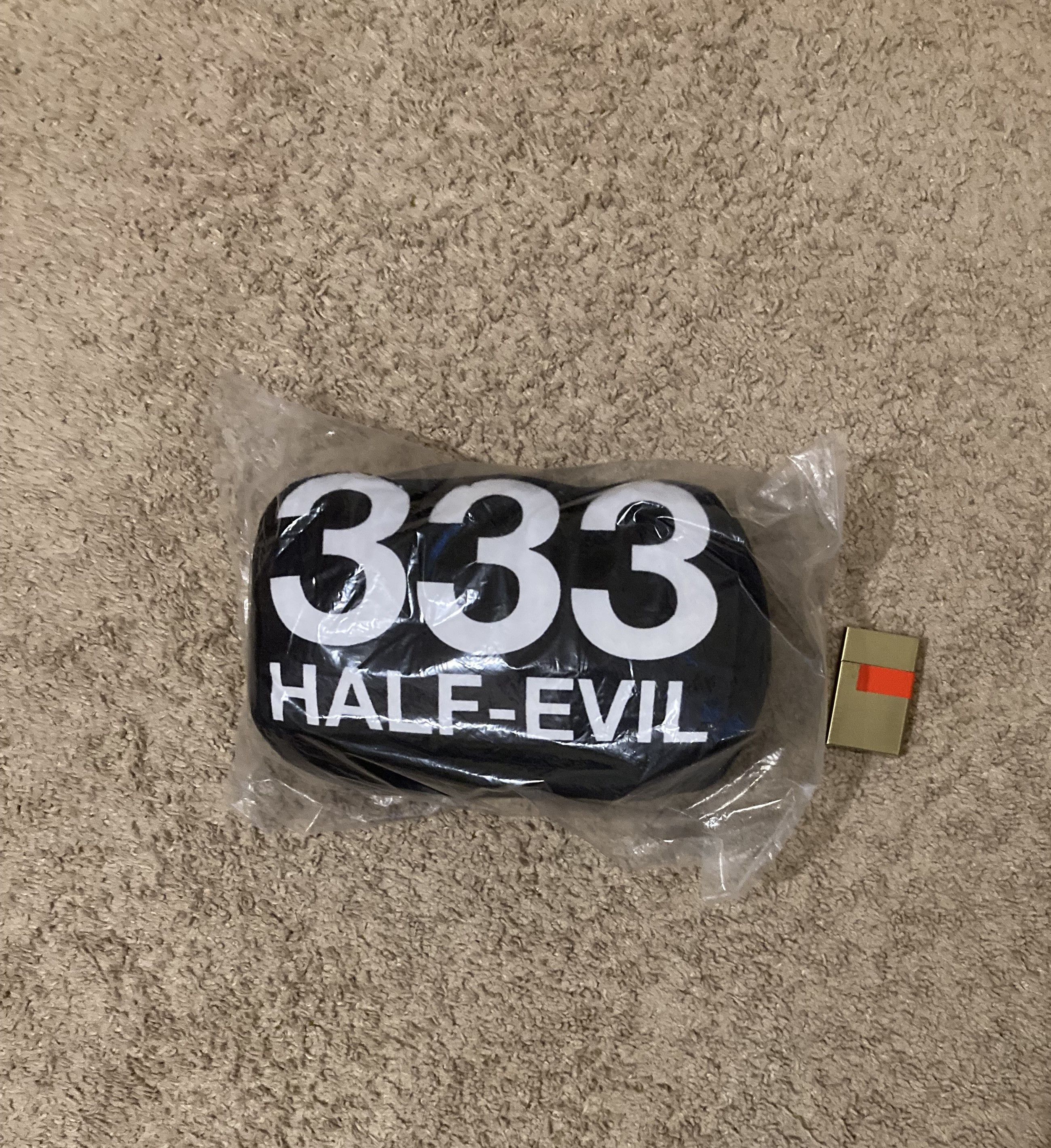 Half Evil Half Evil 333 Black Plush Pillow Size ONE SIZE - 1 Thumbnail