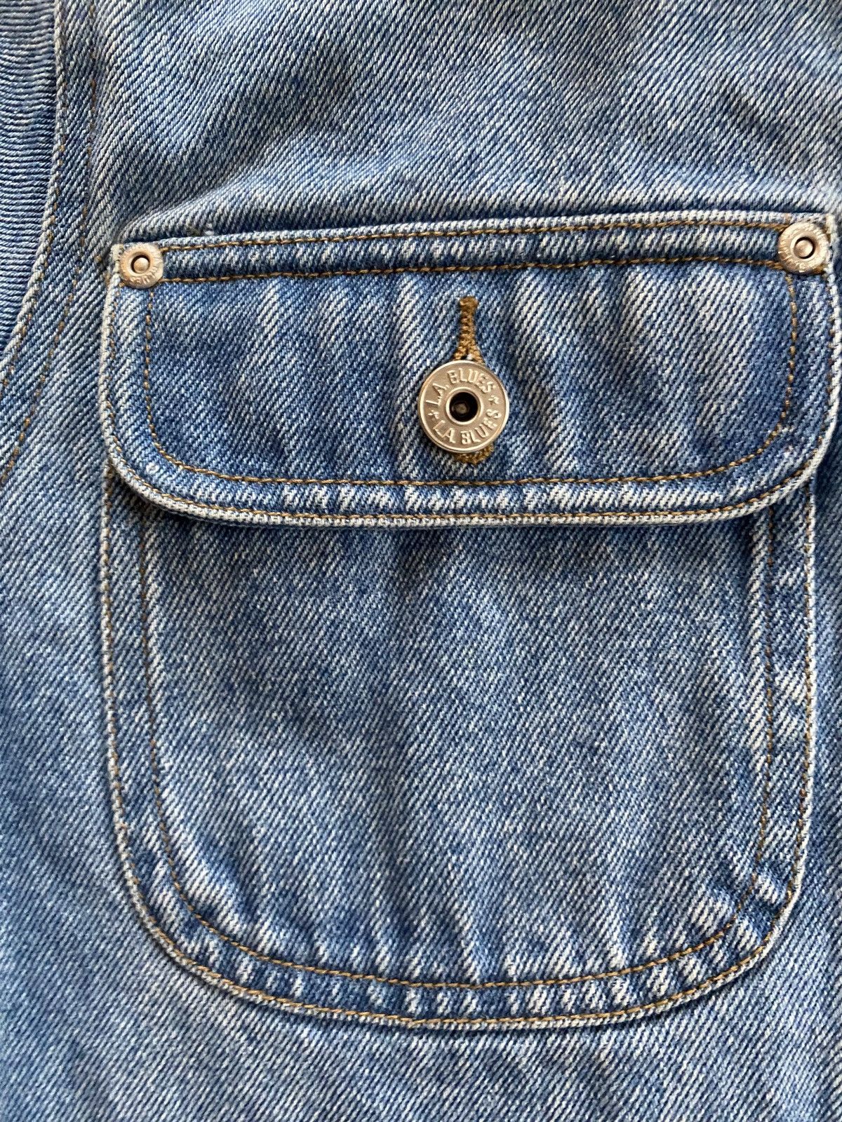 Vintage Vintage 90’s LA Blues Full Zip Hoodie Denim Jean Jacket Size US S / EU 44-46 / 1 - 5 Thumbnail