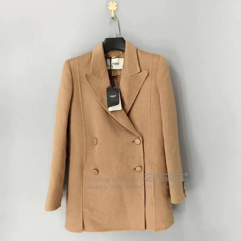 Fendi Fendi Lining all-over print camel hair tailored coat Size XS / US 0-2 / IT 36-38 - 1 Thumbnail