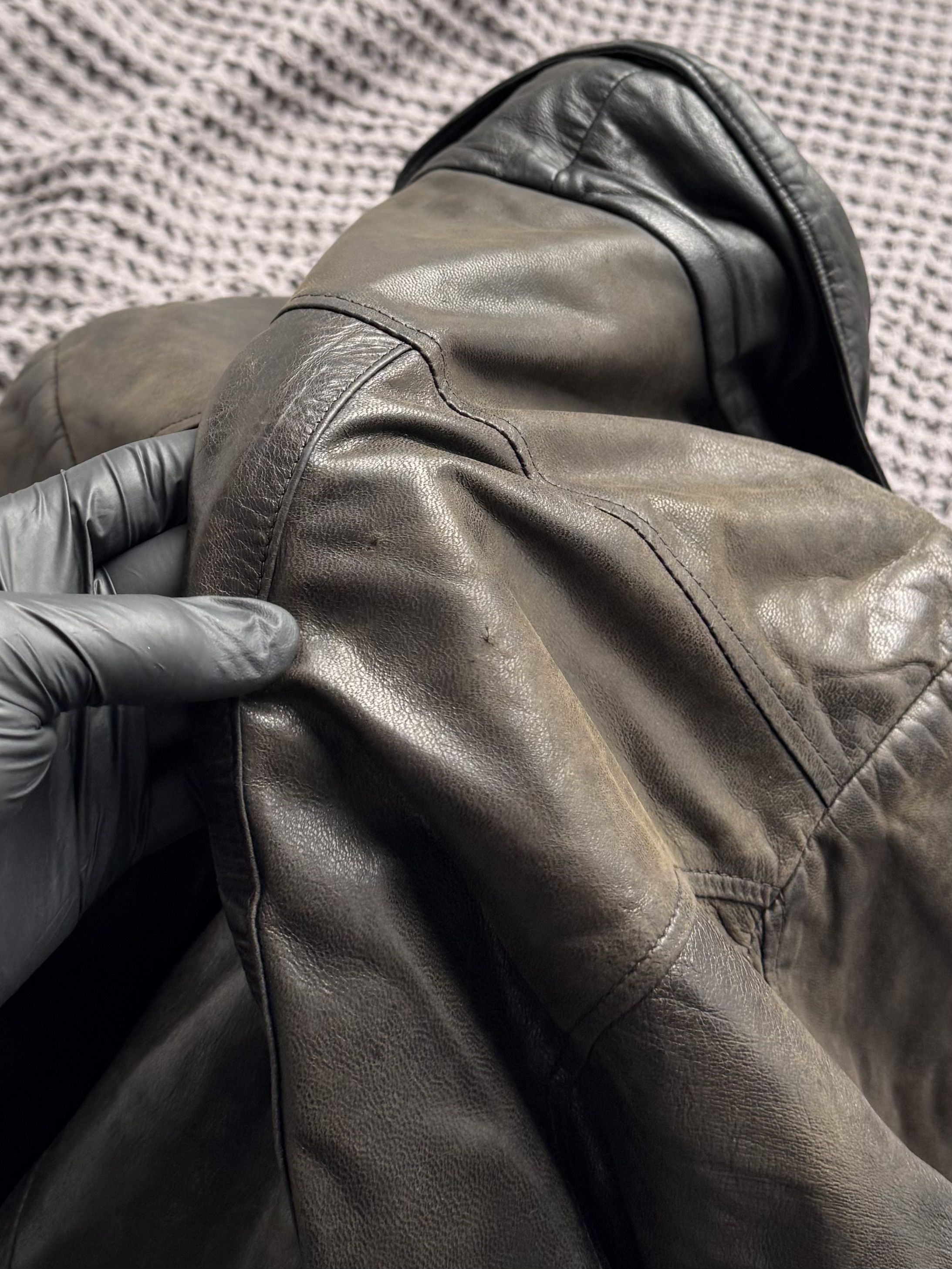 Vintage Vintage Brown Leather Jacket Military Style Zip Coat Size S / US 4 / IT 40 - 14 Thumbnail
