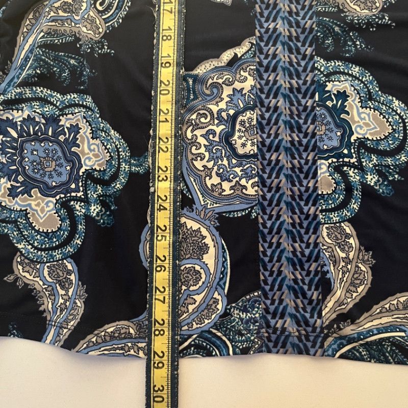 Designer Susan Graver Paisley Tunic Top Navy Blue Size XL / US 12-14 / IT 48-50 - 6 Thumbnail