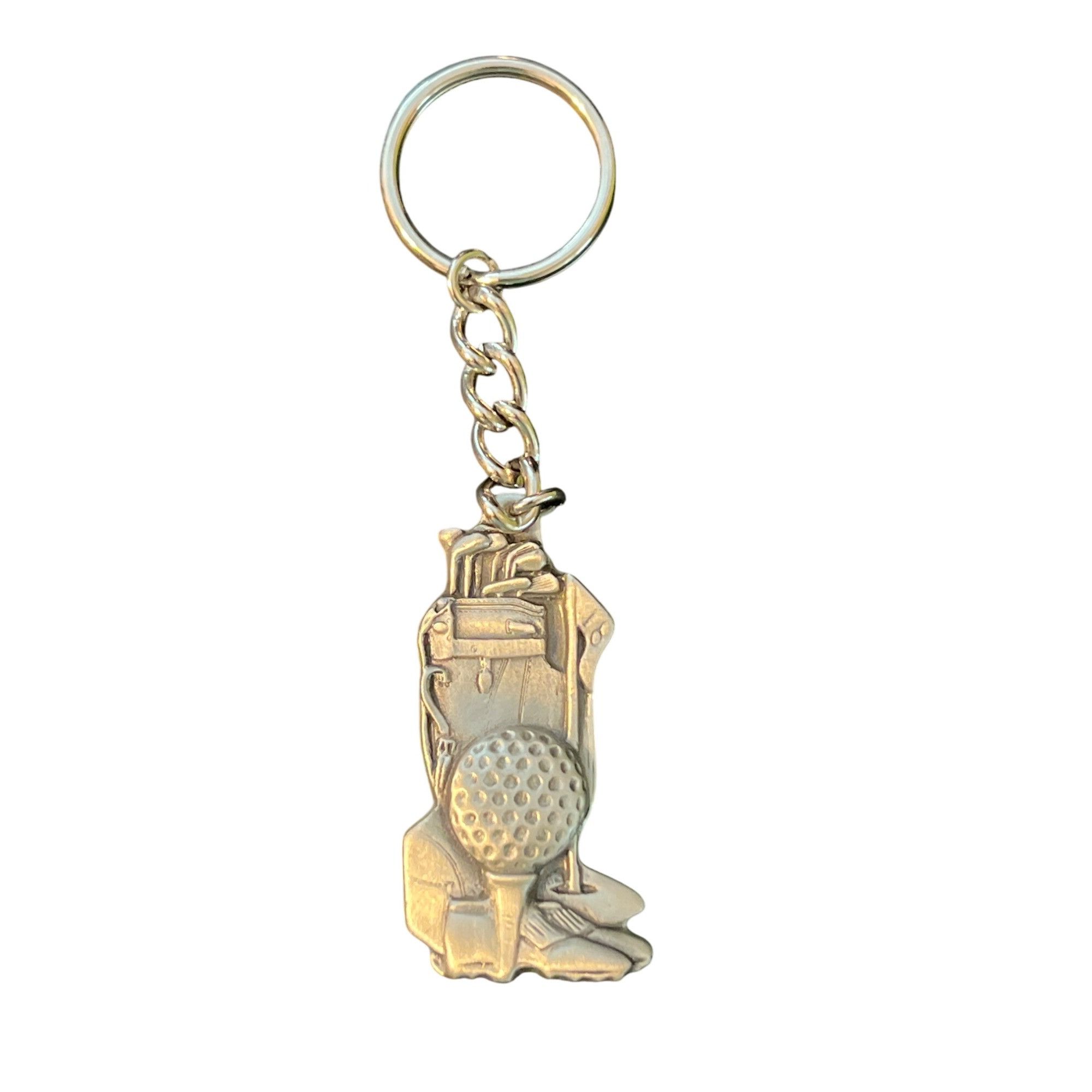 Gap Vintage 1994 GAP Fine Pewter Keychain Golf Bag Balls Clubs E Size ONE SIZE - 1 Thumbnail