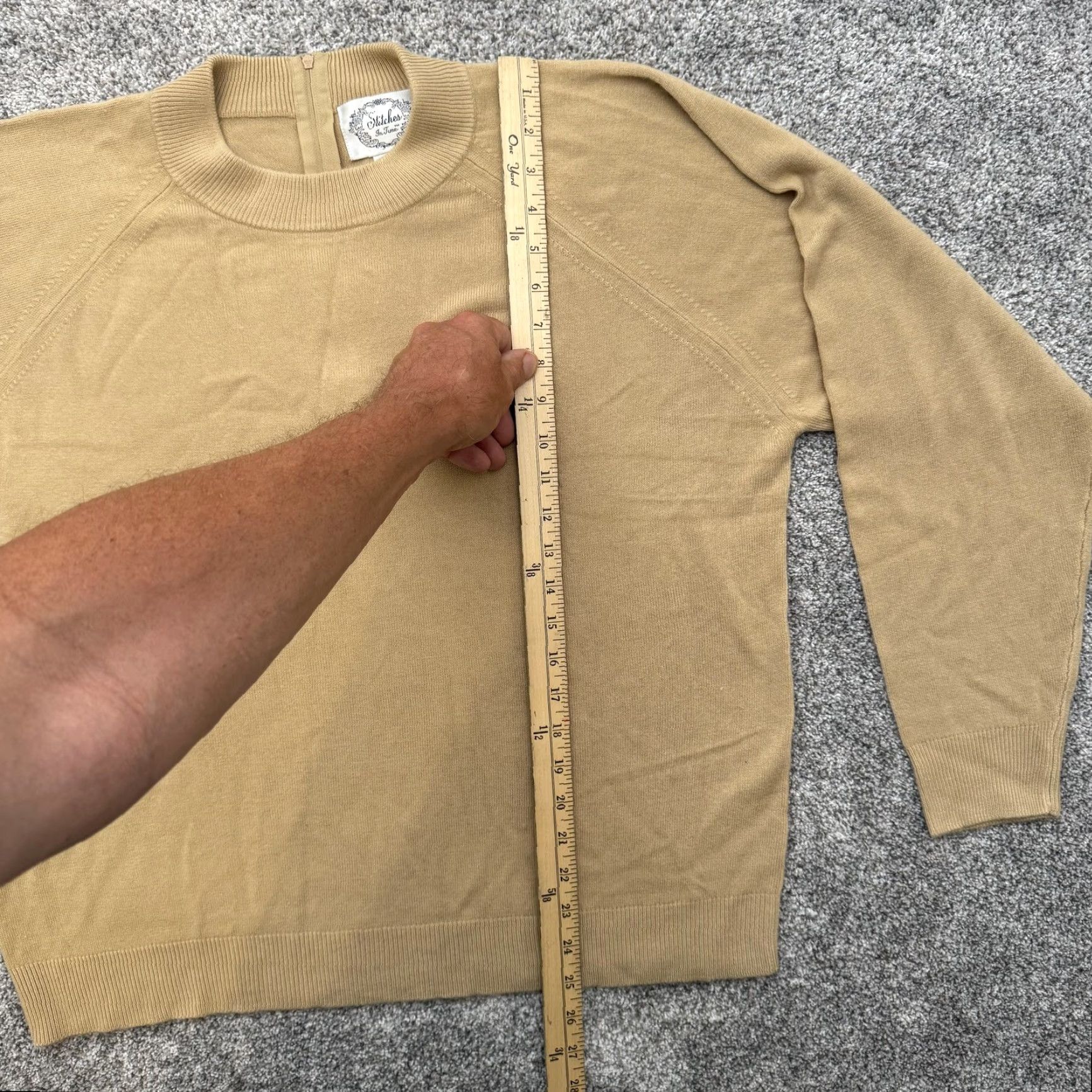 Vintage VINTAGE Stitches In Time Sweater 1X Plus Beige Knit Raglan Sleeve Mock Neck Zipper Pullover Womens Size XL / US 12-14 / IT 48-50 - 2 Thumbnail