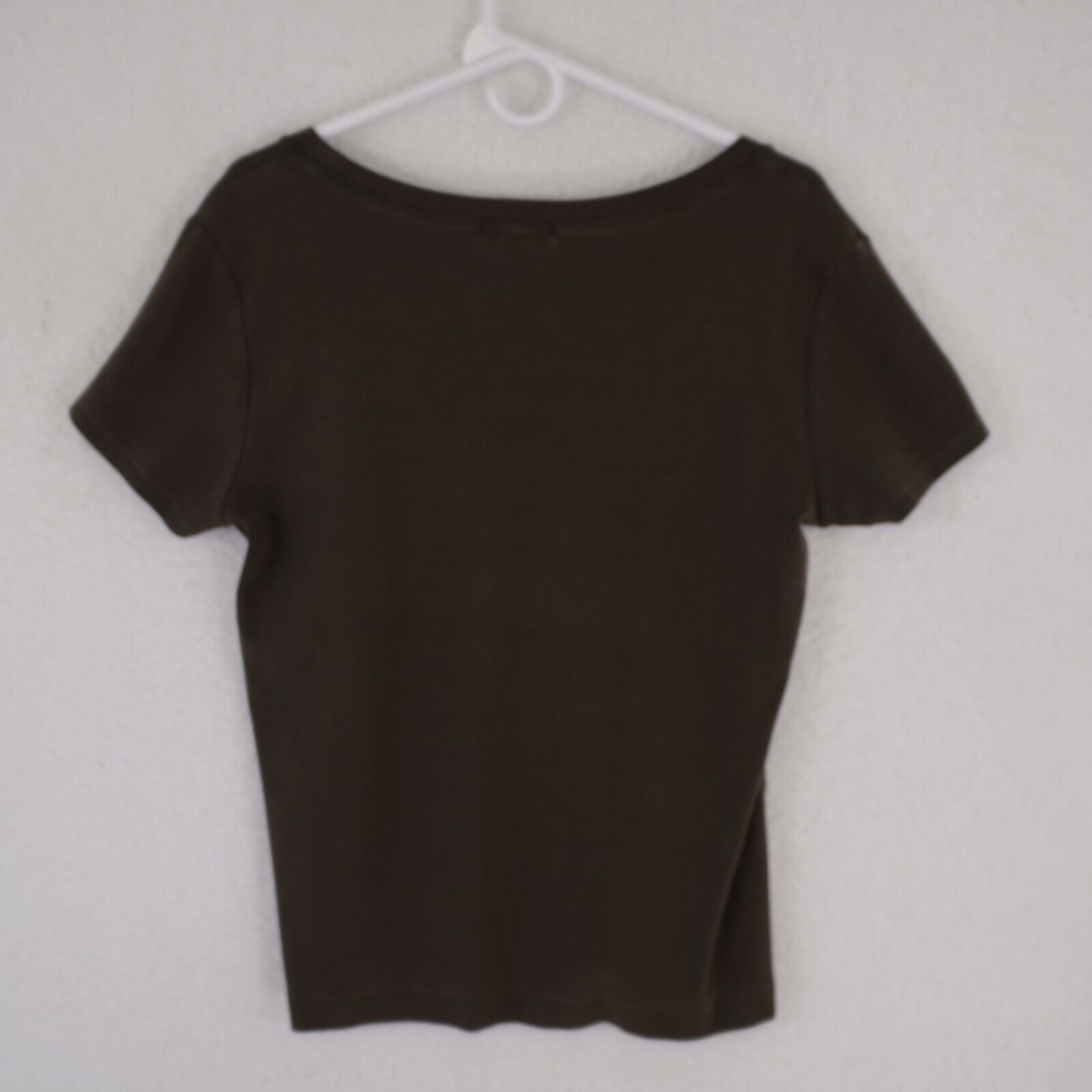 Chicos Chicos Brown Scoop Neck Shirt / Top Size 2 Cotton Spanex Str Size XS / US 0-2 / IT 36-38 - 2 Thumbnail