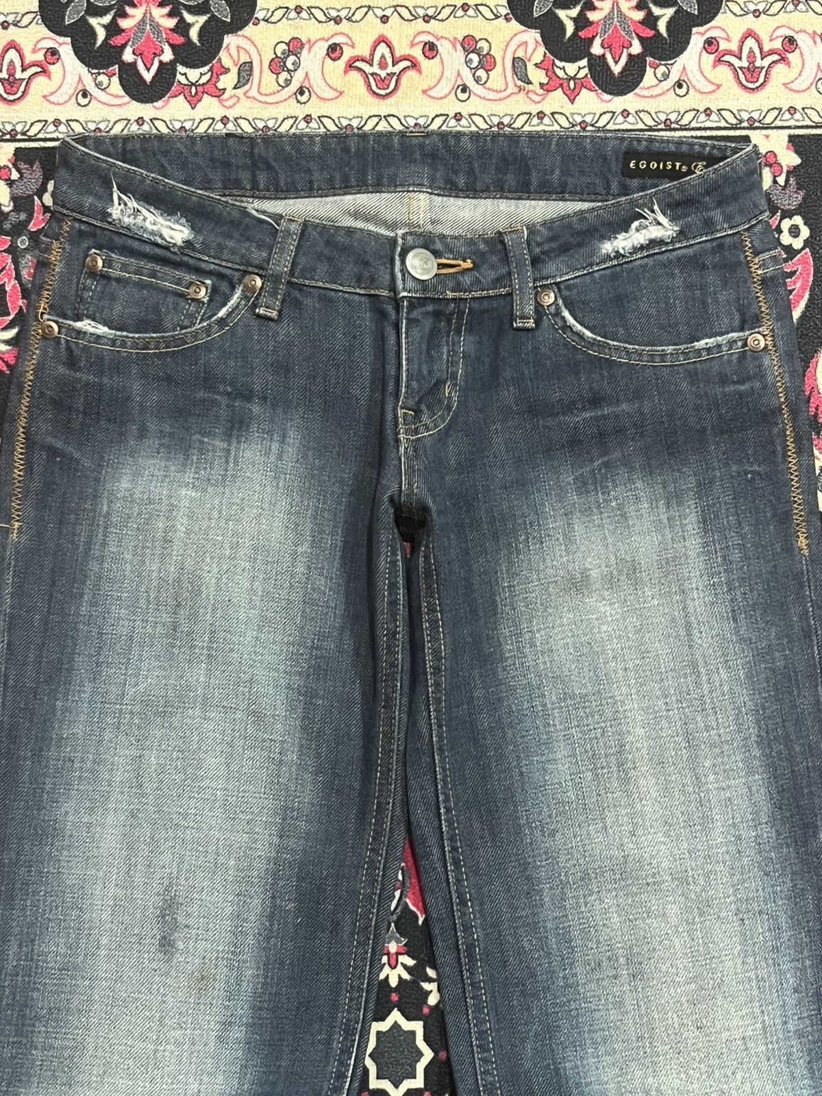 If Six Was Nine × Japanese Brand × Le Grande Bleu (L.G.B.) ⚡️Wide Leg⚡️Vintage Japanese Brand Egoist Frayed Leg Blue Jean Size 26" / US 2 / IT 38 - 4 Thumbnail
