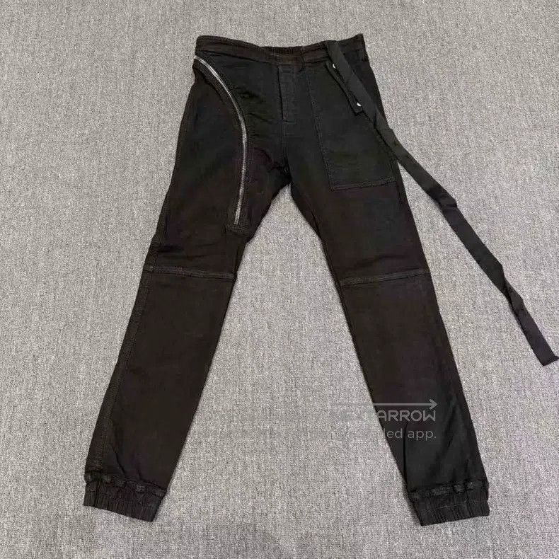 Rick Owens RICK OWENS size S Black Curved Knife Zipper Ribbon Jeans Size US 27 - 1 Thumbnail