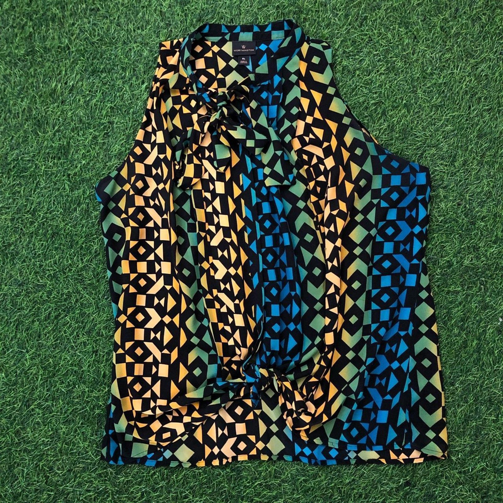 Worthington Women's Patterned Worthington Button Blouse Tank Size XL / US 12-14 / IT 48-50 - 1 Thumbnail