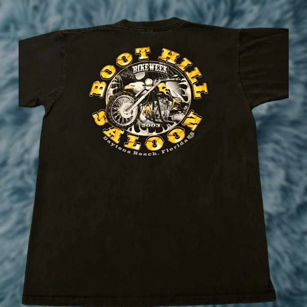 Vintage VINTAGE Boothill Saloon Biker Daytona Bike Week 2003 Y2K VTG Shirt Mens L Black Short Sleeve T-Shirt Mens L Size US L / EU 52-54 / 3 - 1 Thumbnail