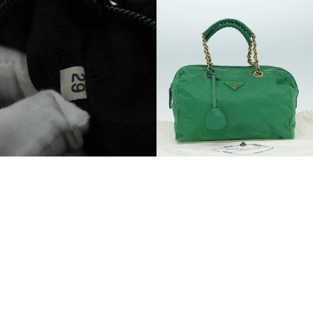 Prada PRADA Hand Bag Nylon Green Gold Size ONE SIZE - 13 Thumbnail