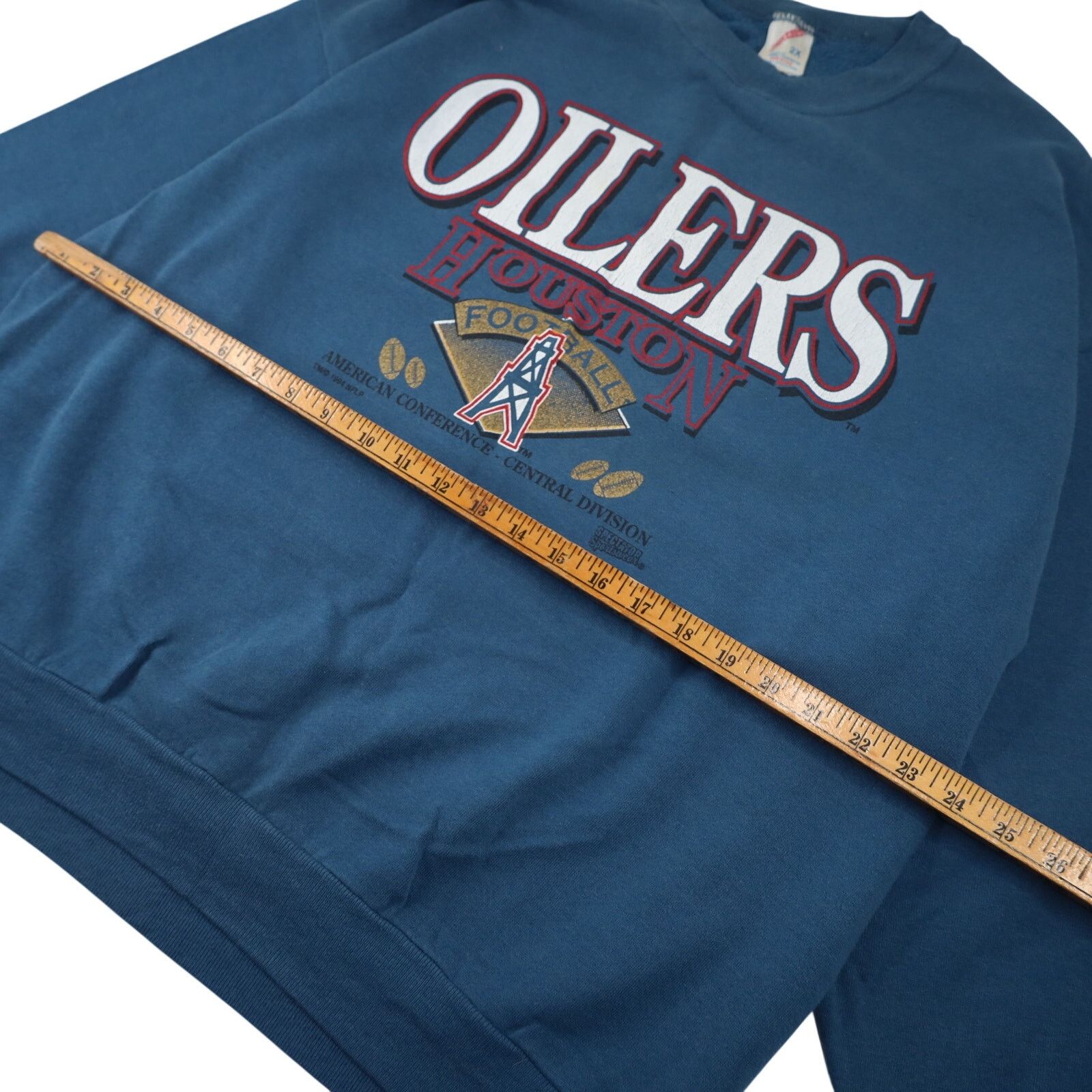 NFL × Vintage Vintage Houston Oilers Spellout Graphic Sweatshirt Size US XXL / EU 58 / 5 - 7 Thumbnail