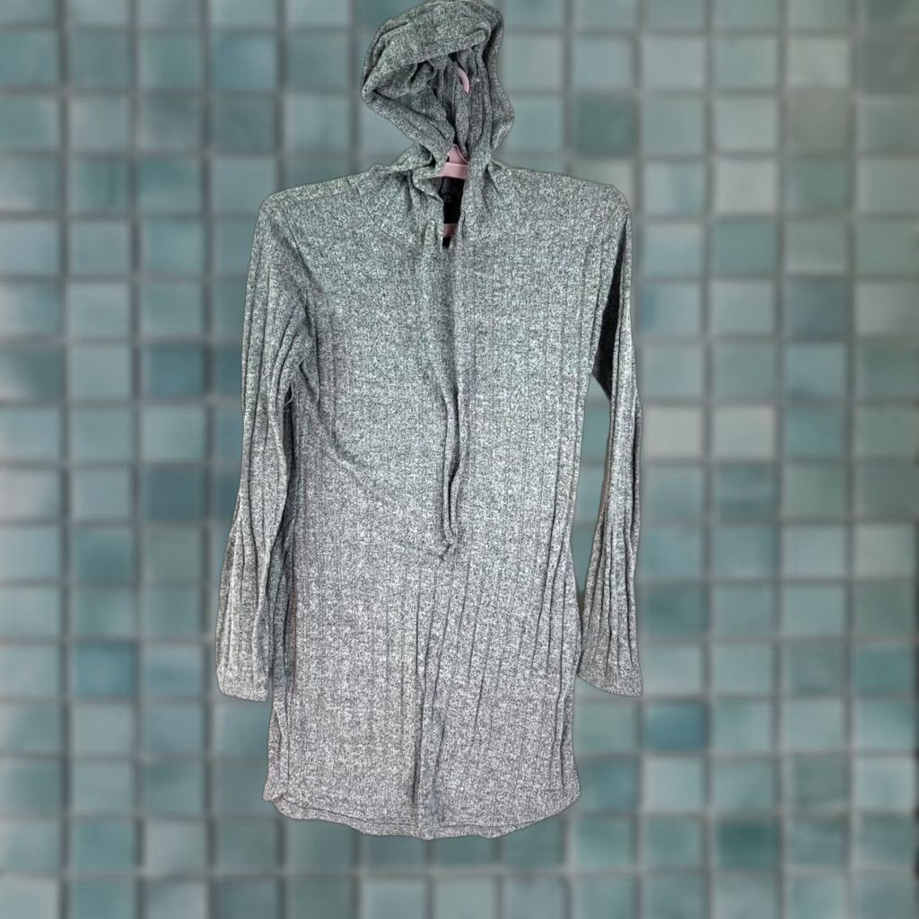 Vintage rue 21 Ribed Knit Long Hooded Sweater Womens Size M Gray Size M / US 6-8 / IT 42-44 - 1 Thumbnail