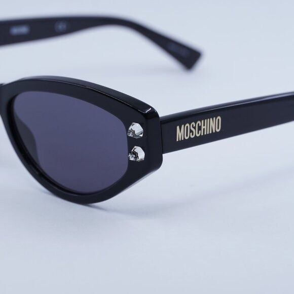 Moschino Moschino MOS109/S 0807 IR Sunglasses Black Cat Eye Frame Size ONE SIZE - 8 Thumbnail