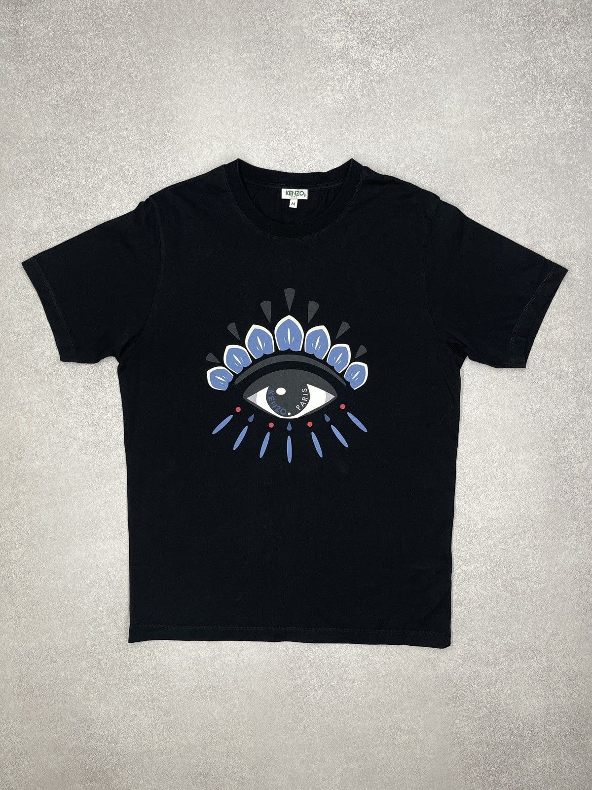 Kenzo Mens KENZO Paris Eyes Eye Printing T Shirt Black Designer Size US M / EU 48-50 / 2 - 2 Thumbnail
