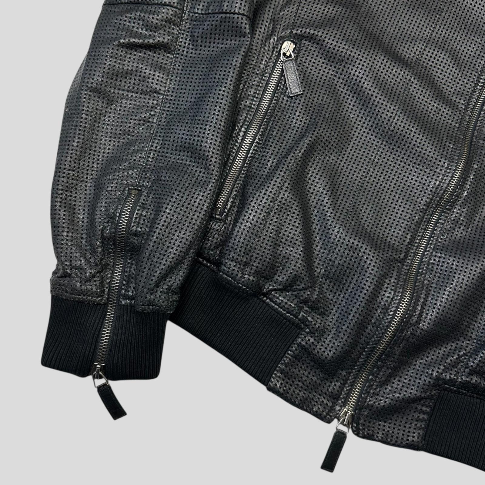 Armani Emporio Armani 2009 Perforated Mesh Leather Bomber IT52 (M) Size US M / EU 48-50 / 2 - 3 Thumbnail