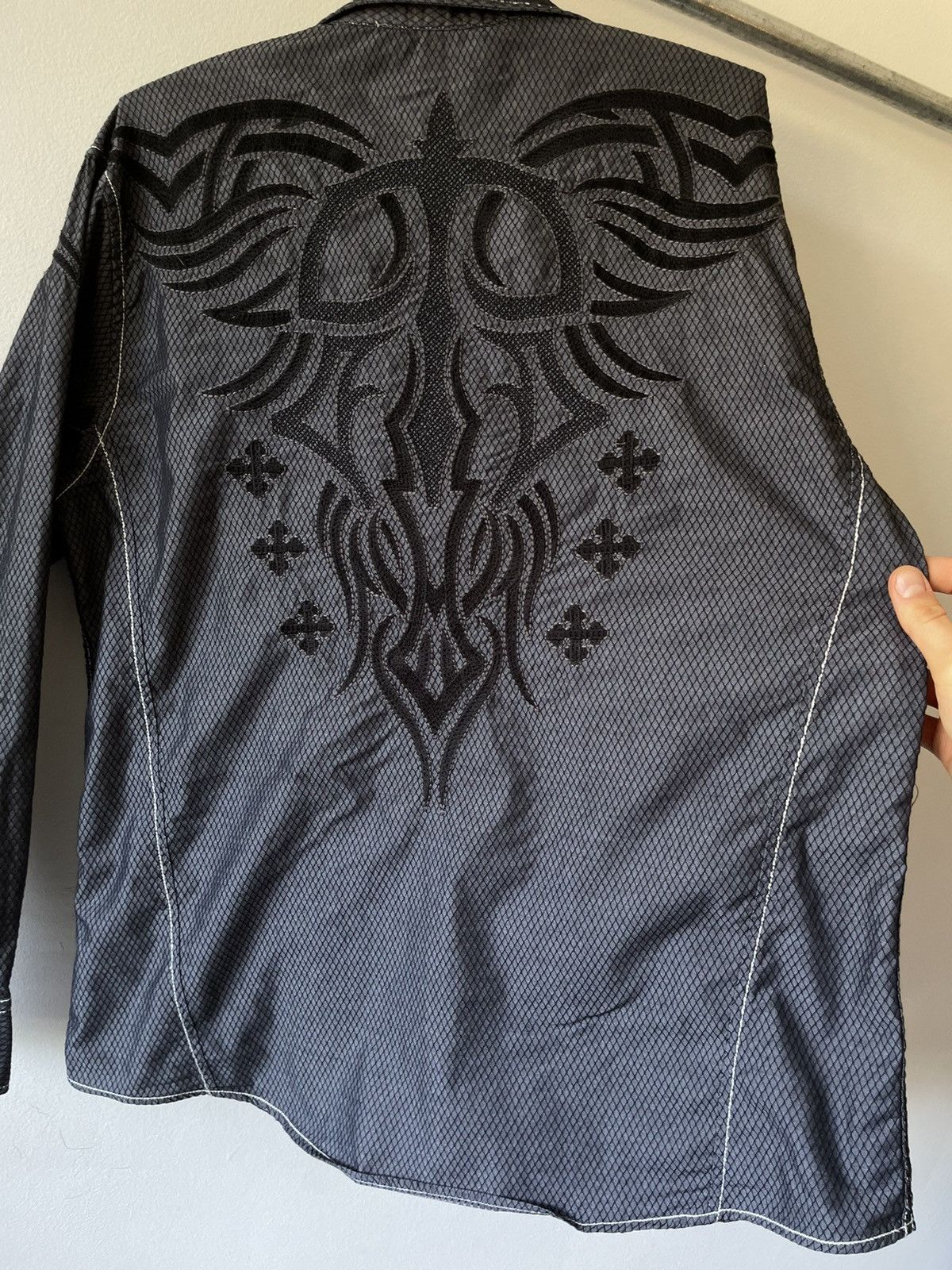 Roar Crazy Y2K Opium Design Tribal Cross Button Up Size US XL / EU 56 / 4 - 6 Thumbnail