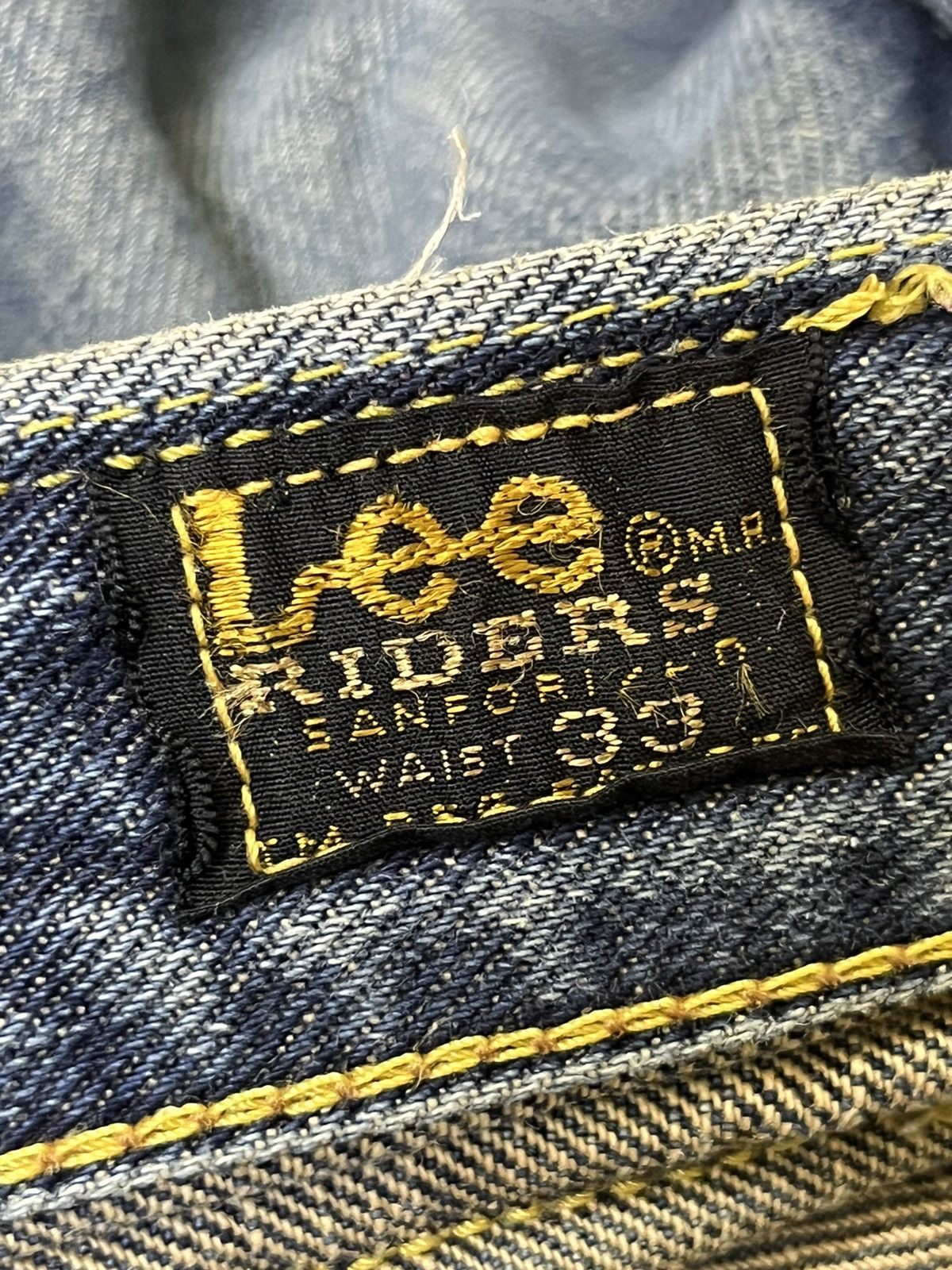 Lee VINTAGE LEE RIDERS REPRO 50s RIPPED HALF SELVEDGE DENIM Size US 35 - 23 Thumbnail