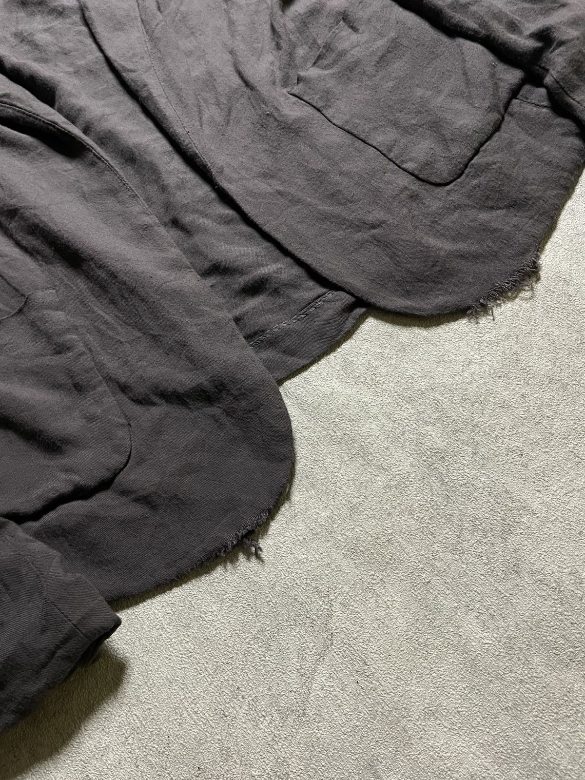 14th Addiction 14th Addiction Black Linen Blazer — Raw Edge Cut Size US M / EU 48-50 / 2 - 2 Thumbnail