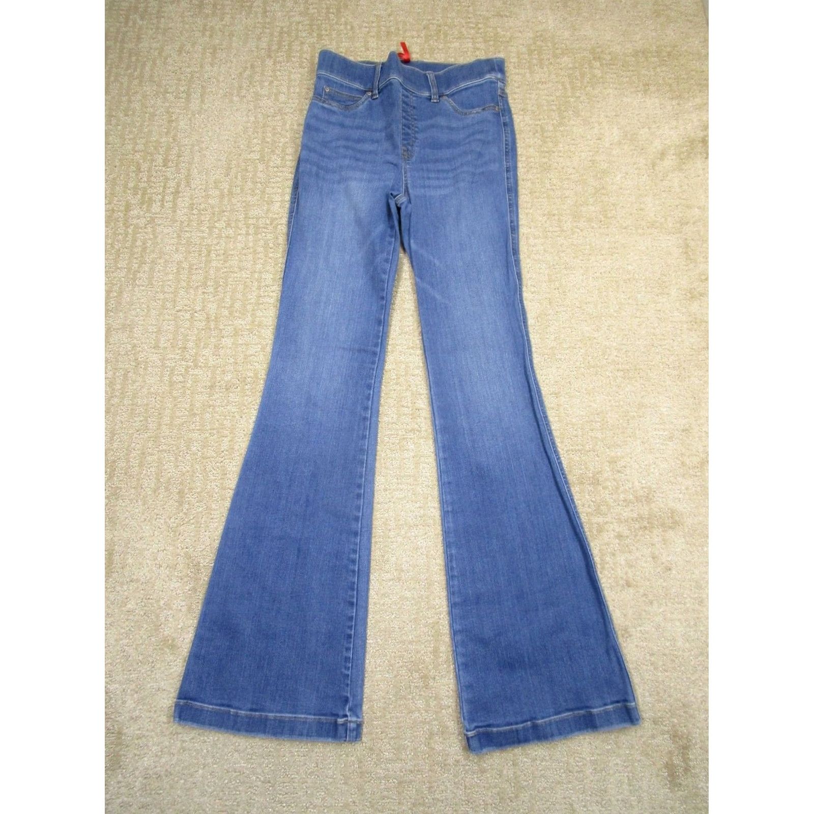 Spanx Spanx Jeans Women Medium Blue High Rise Flared Pull On Shaping Pants Light Wash Size 32" / US 10 / IT 46 - 2 Thumbnail