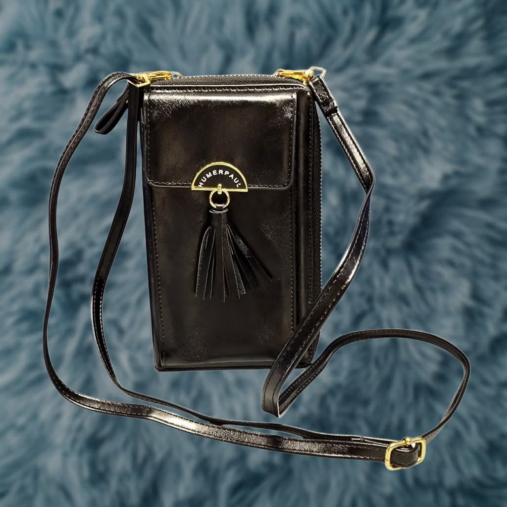 Vintage Humerpaul Crossbody Bag Women's Black Multi Compartment Adjustable Strap Shirt? Size ONE SIZE - 1 Thumbnail