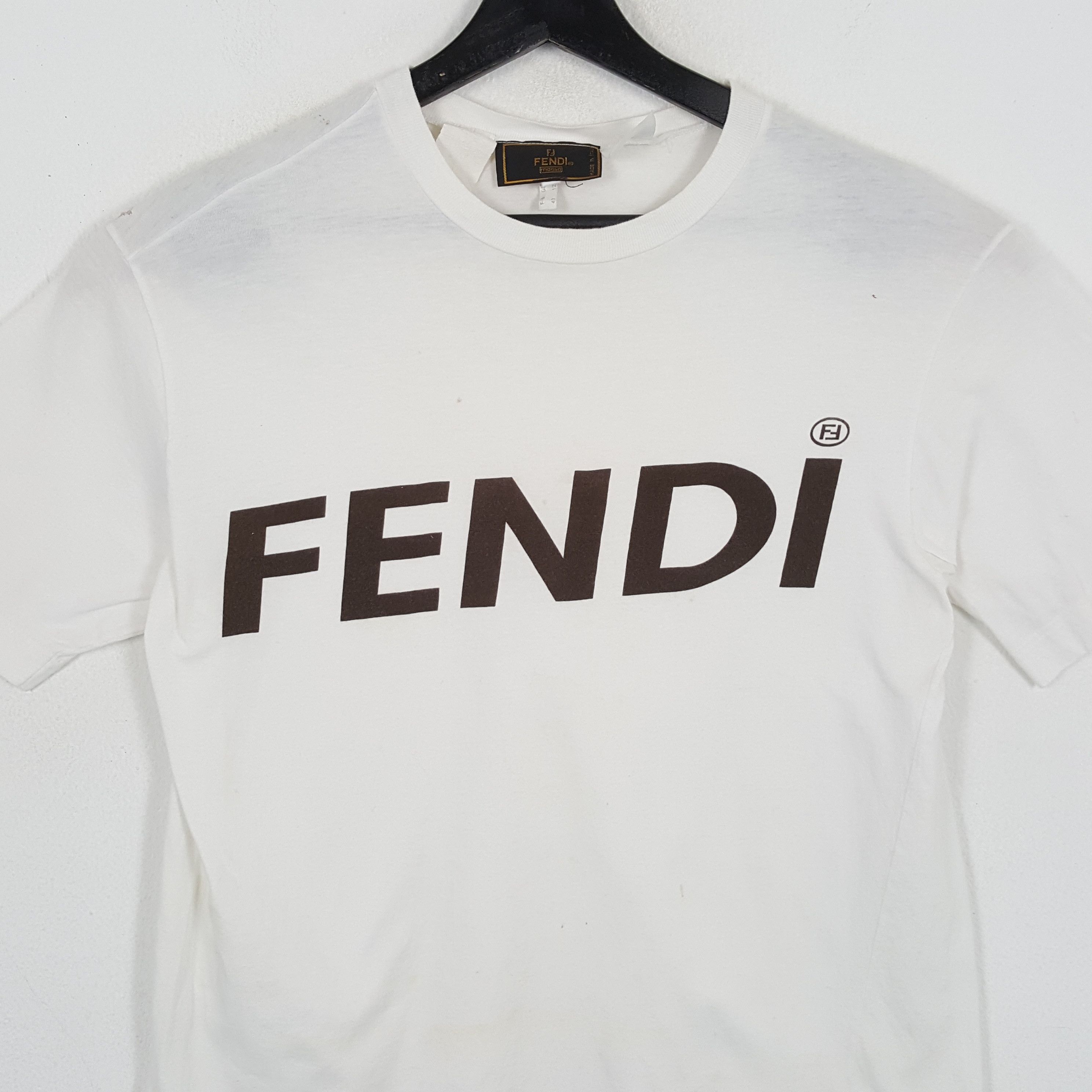 Fendi × Vintage FENDI Luxury Fashion Designer Tshirt Spellout Design Size US M / EU 48-50 / 2 - 2 Thumbnail