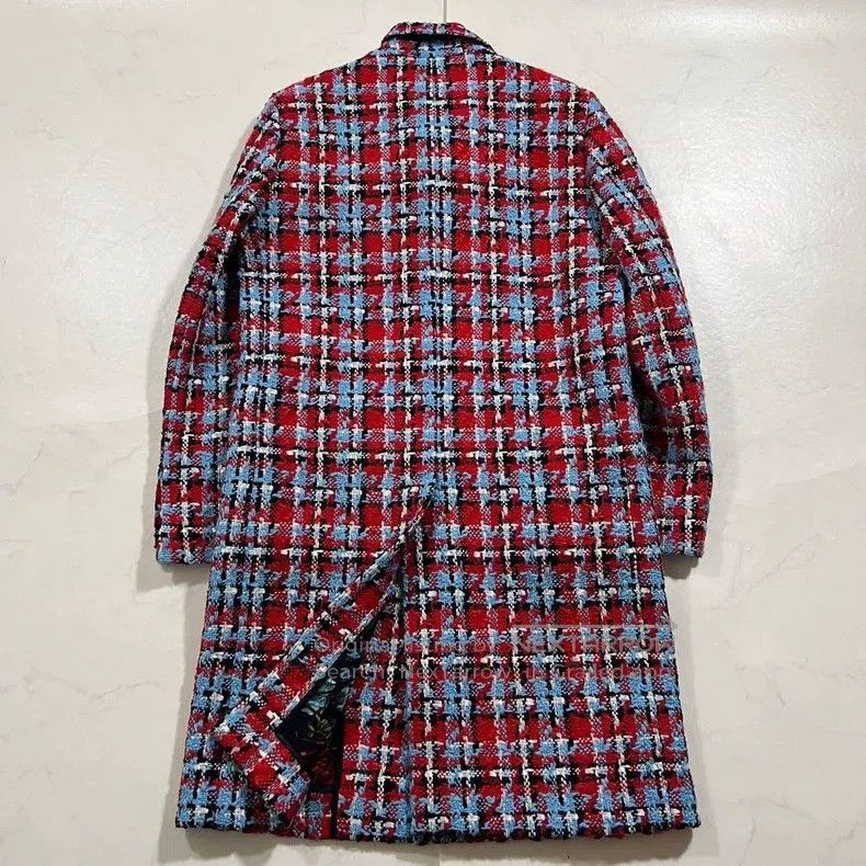 Versace Versace Color-blocked plaid braided wool tweed coat Size XS / US 0-2 / IT 36-38 - 6 Thumbnail