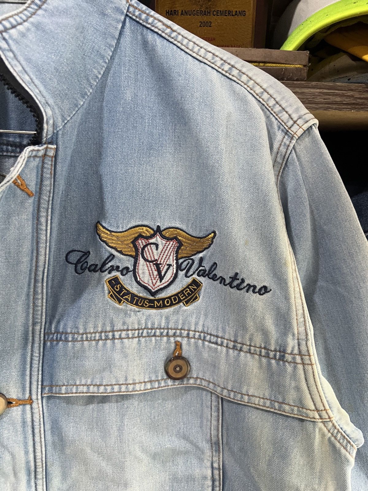 Other 🔥Vintage Distressed Calro Valentino Status Denim Jacket Size US M / EU 48-50 / 2 - 4 Thumbnail