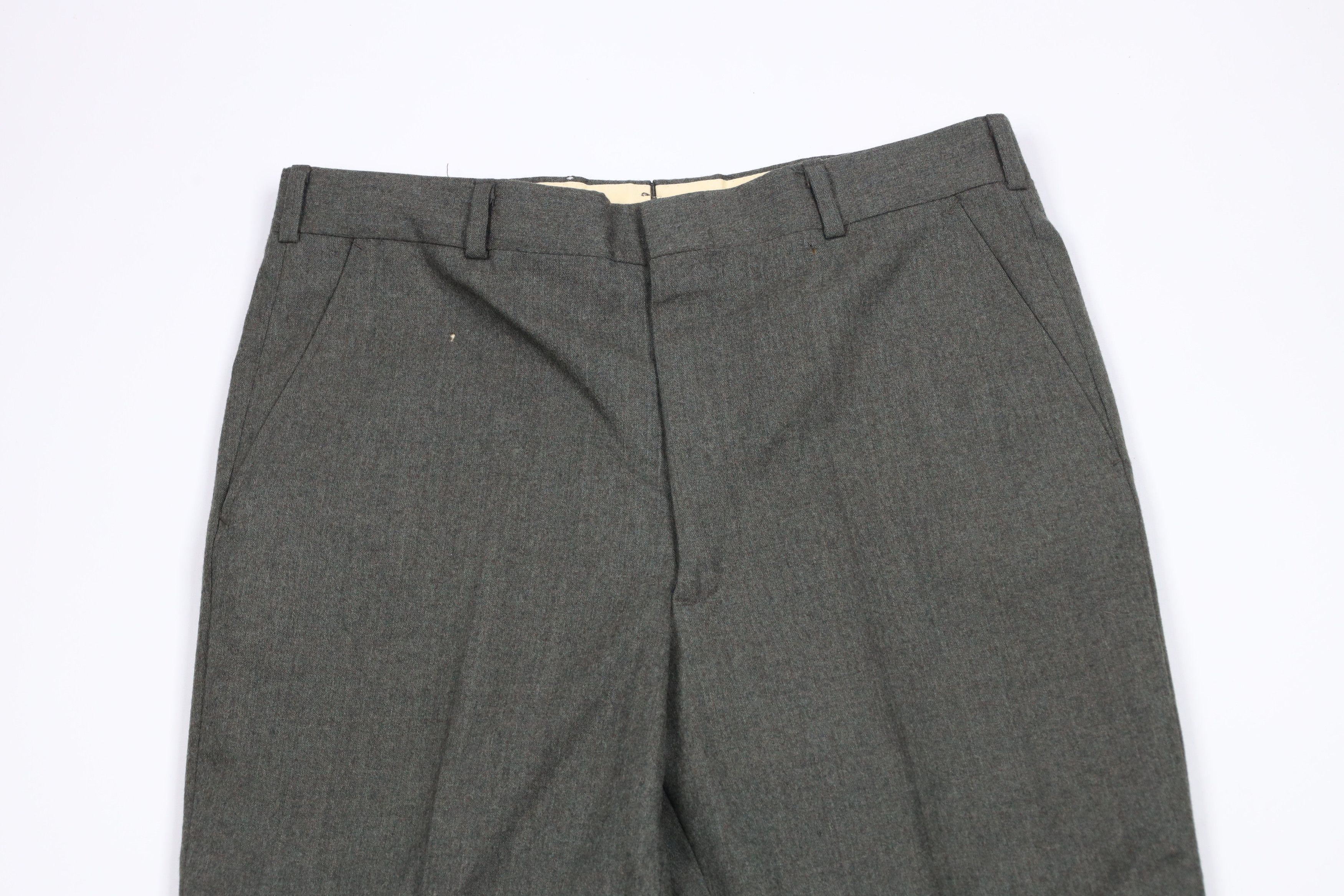 Vintage Vintage 60s Streetwear Wool Wide Leg Chino Pants Green USA Size US 30 / EU 46 - 2 Thumbnail