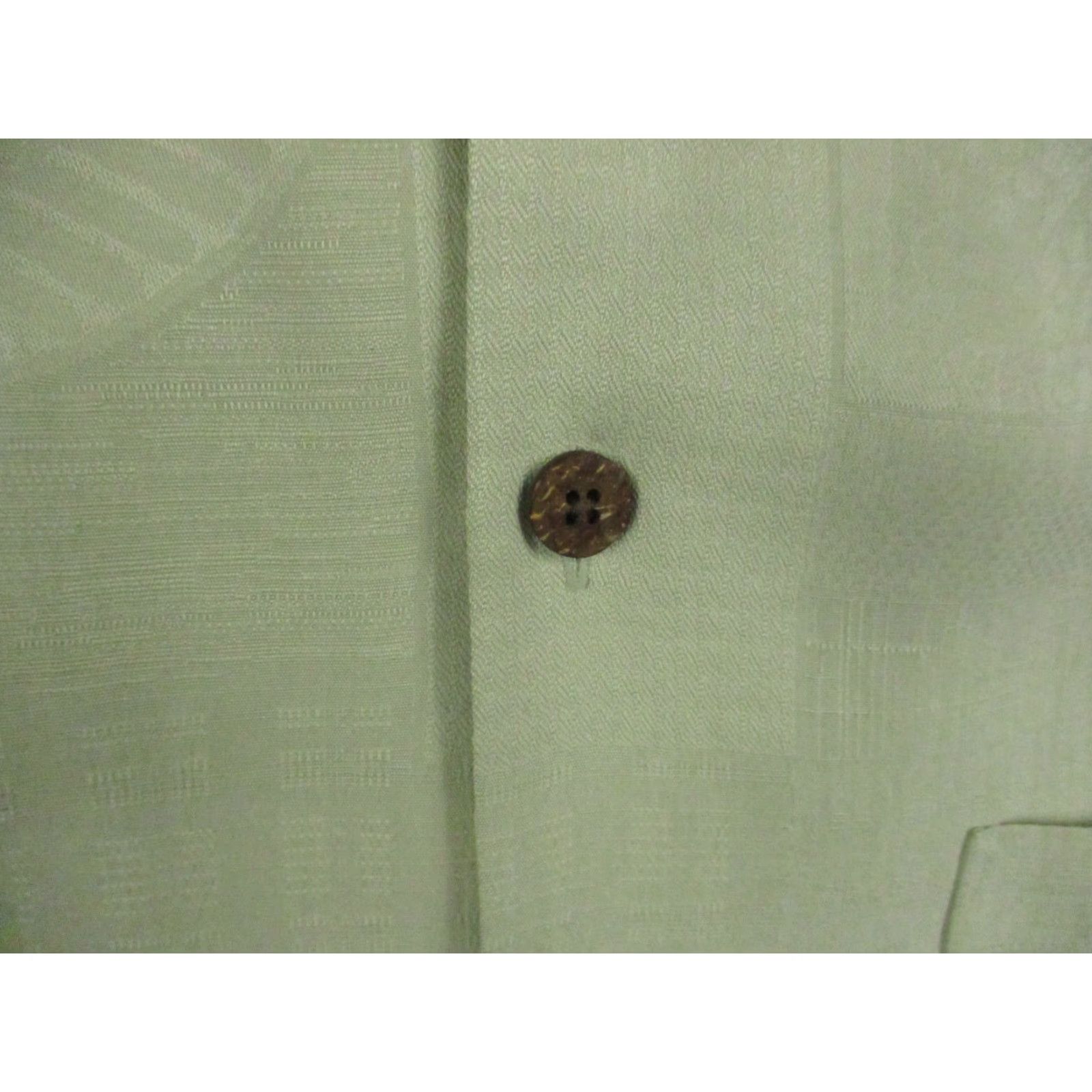 Tommy Bahama Tommy Bahama Shirt XL 100% Silk Palm Drink Cocktail Pattern Light Olive Green Floral Button-Up Short Sleeve Mens Shirt Size US XL / EU 56 / 4 - 6 Thumbnail