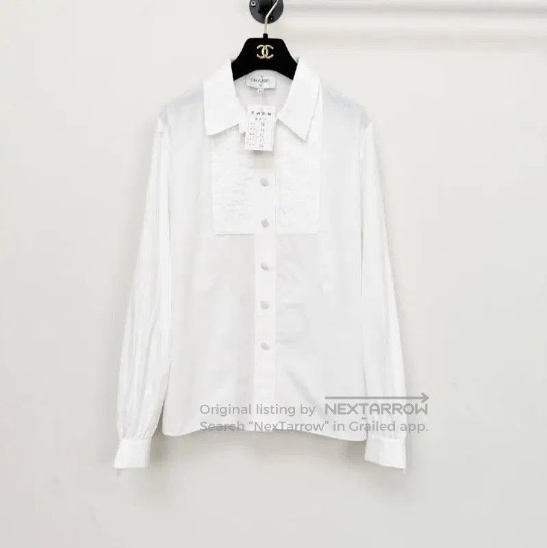 Chanel Chanel White Cotton Long Sleeve Shirt . Size M / US 6-8 / IT 42-44 - 1 Thumbnail