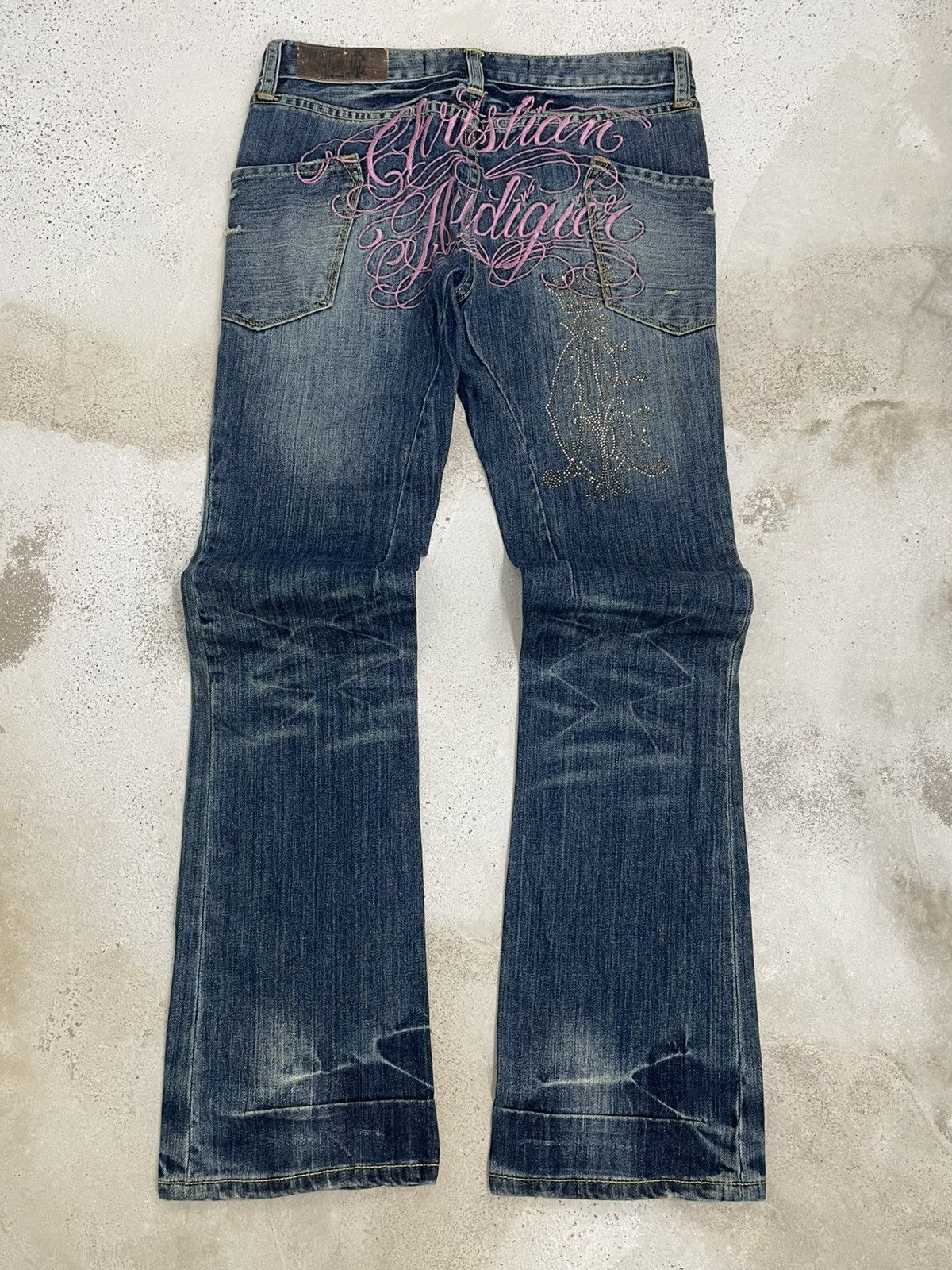 Christian Audigier Vintage Christian Audiger Embroidered Affliction Denim Size US 30 / EU 46 - 1 Thumbnail