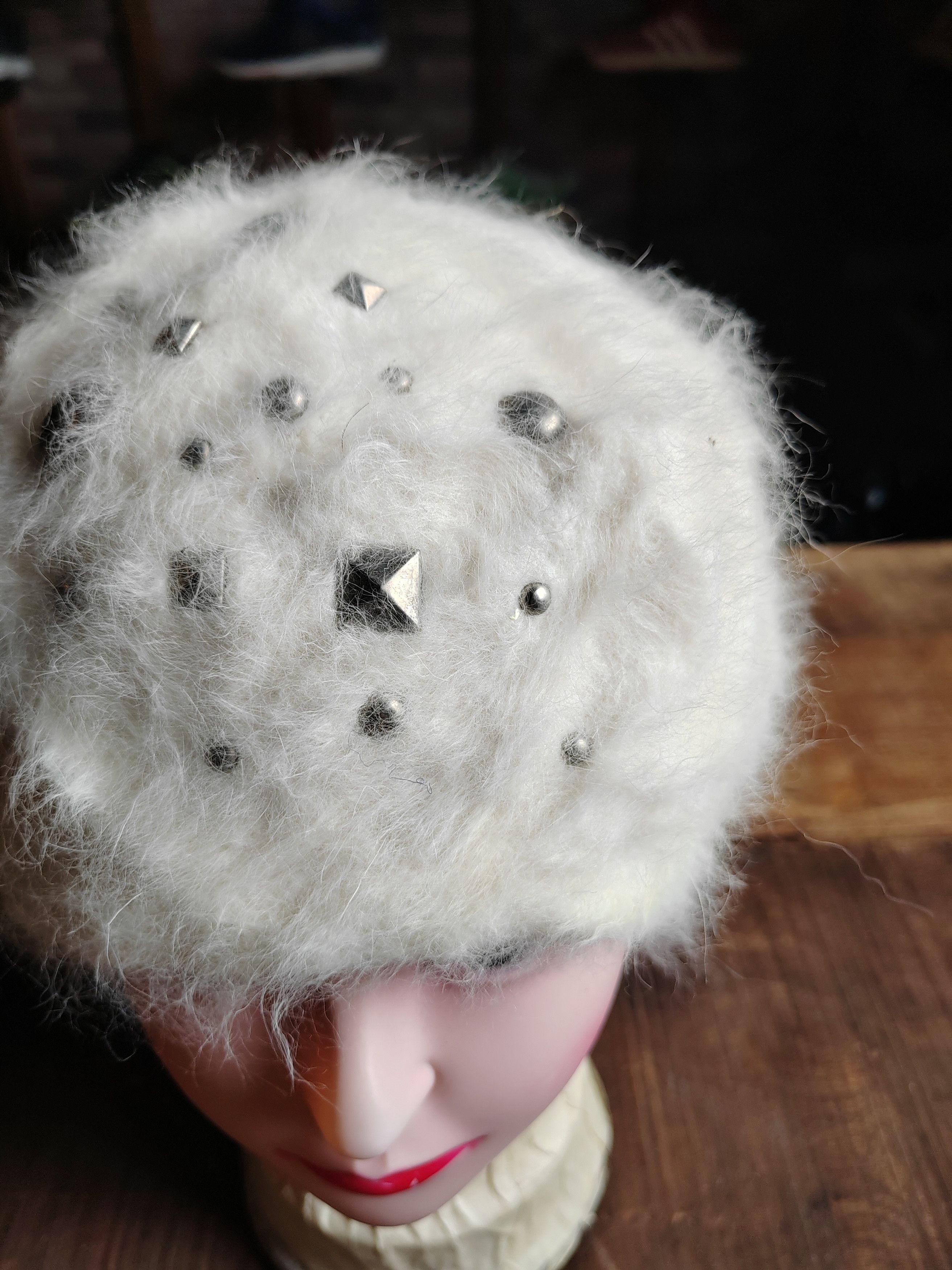 If Six Was Nine Vintage Japanese Fur Spike Punk Japanese Style Beanie Hat Size ONE SIZE - 2 Thumbnail