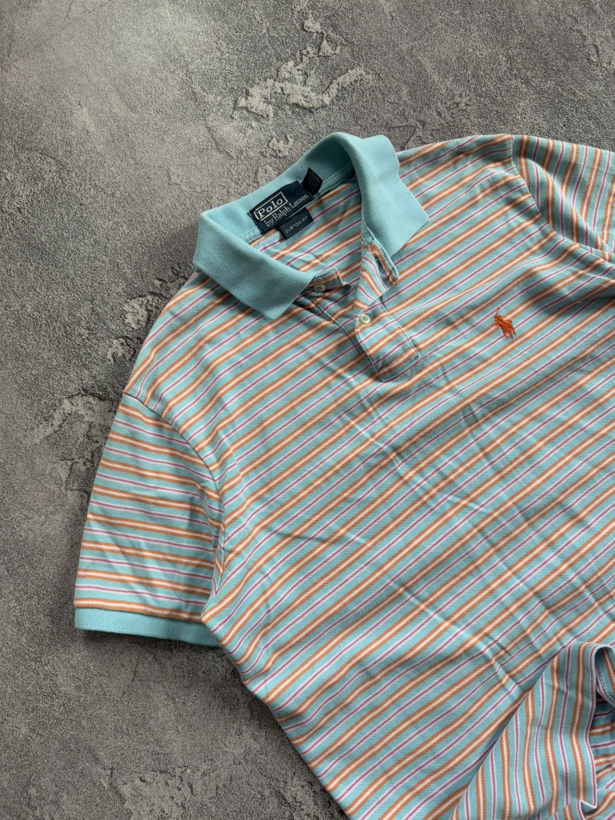 Polo Ralph Lauren × Ralph Lauren × Vintage Polo Ralph Lauren M striped polo button up T-shirt tee RL Size US M / EU 48-50 / 2 - 2 Thumbnail