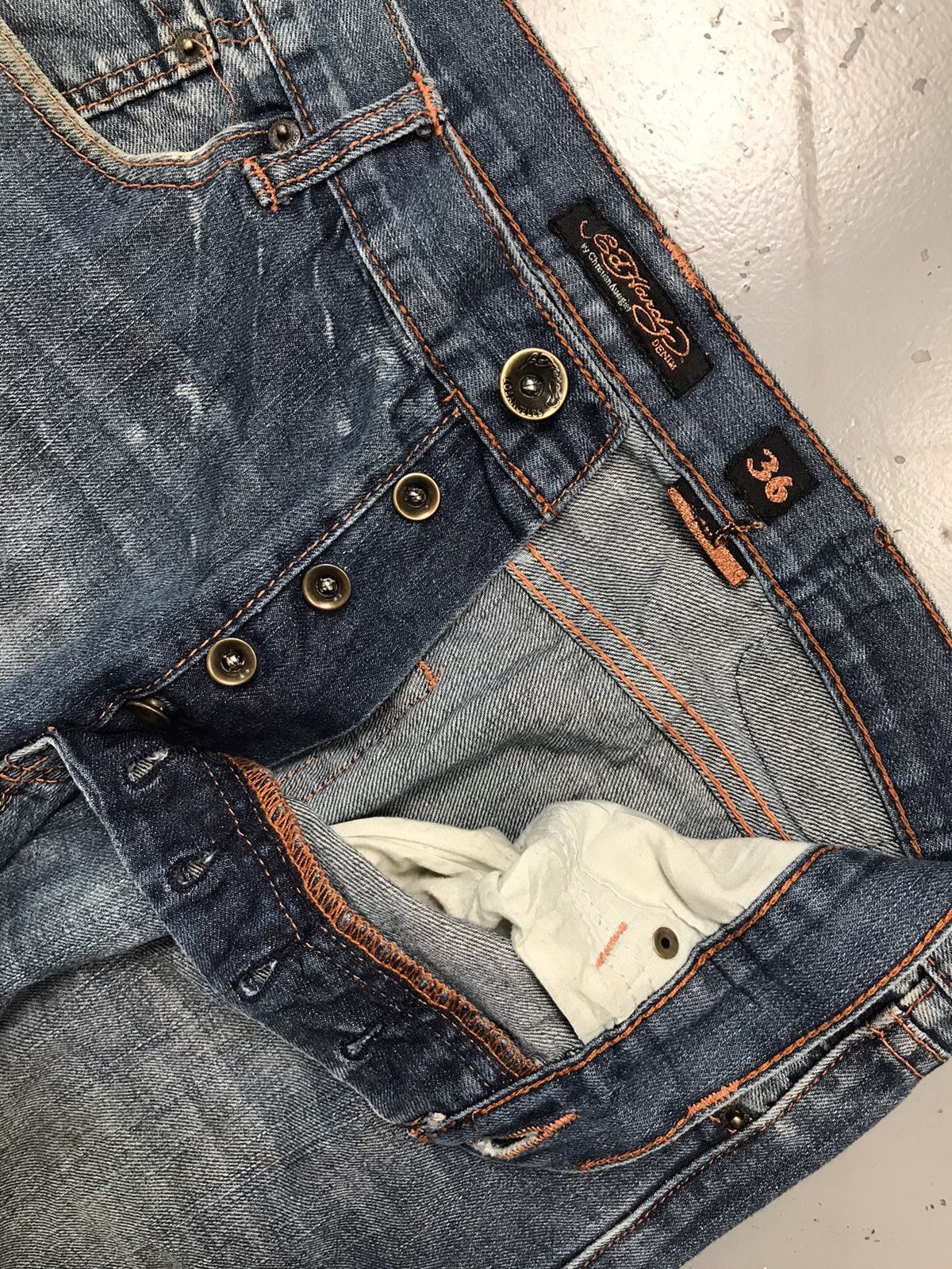 Ed Hardy Vintage Ed hardy “death before dishonor” embroidered denim Size US 38 / EU 54 - 8 Thumbnail