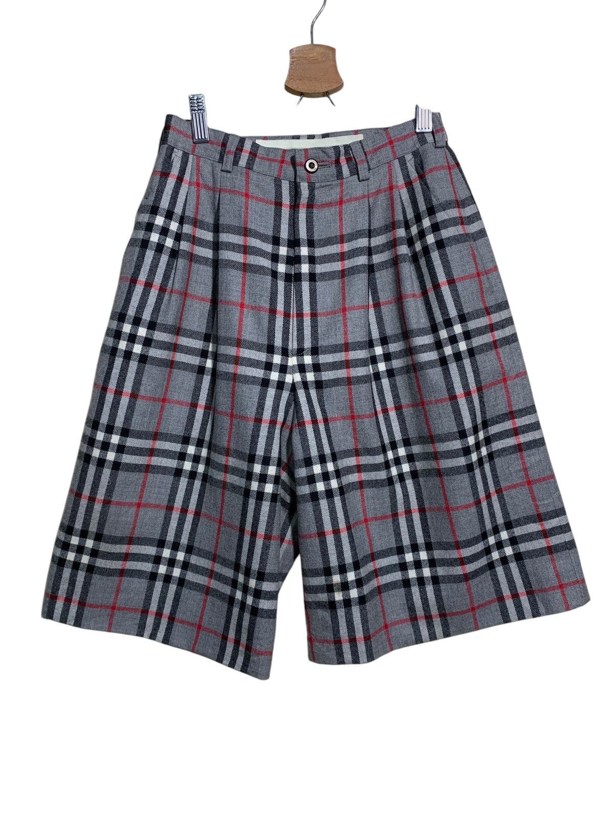 Burberry × Burberry Prorsum 🔥VTG BURBERRY NOVACHECK SHORTS PANTS WIDE Size US 27 - 1 Thumbnail