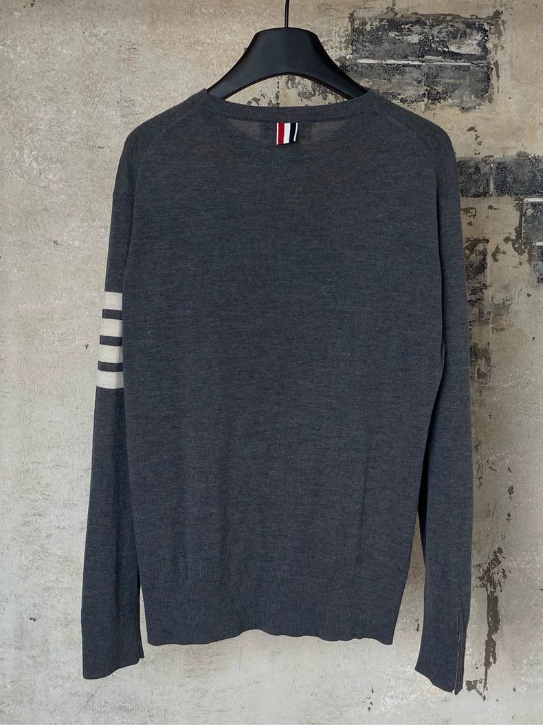 Thom Browne THOM BROWNE Classic Grey All Wool T-Shirt 2502-Nextarrow Size US L / EU 52-54 / 3 - 3 Thumbnail