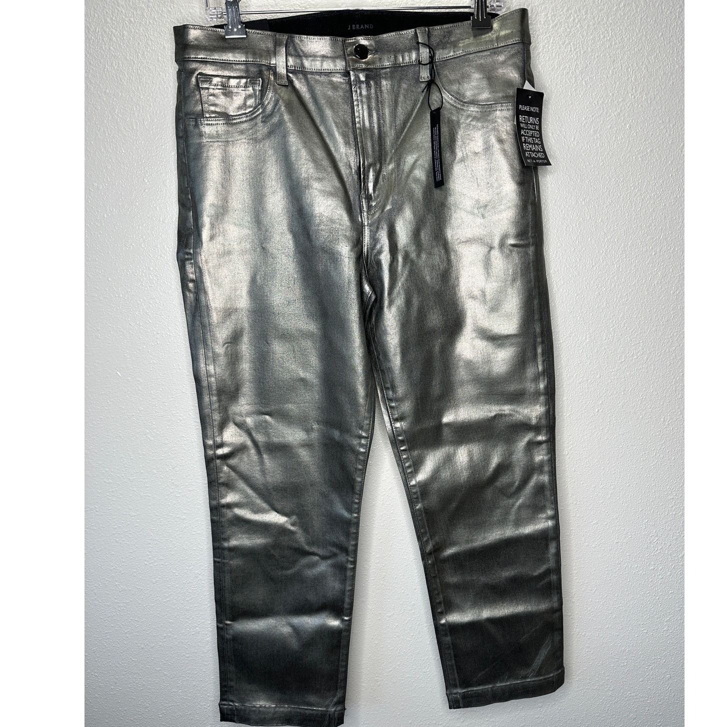 J Brand NWT J Brand Silver High Rise Crop Cigarette Jeans 32 / 14 Size 36" / US 14 / IT 50 - 2 Thumbnail