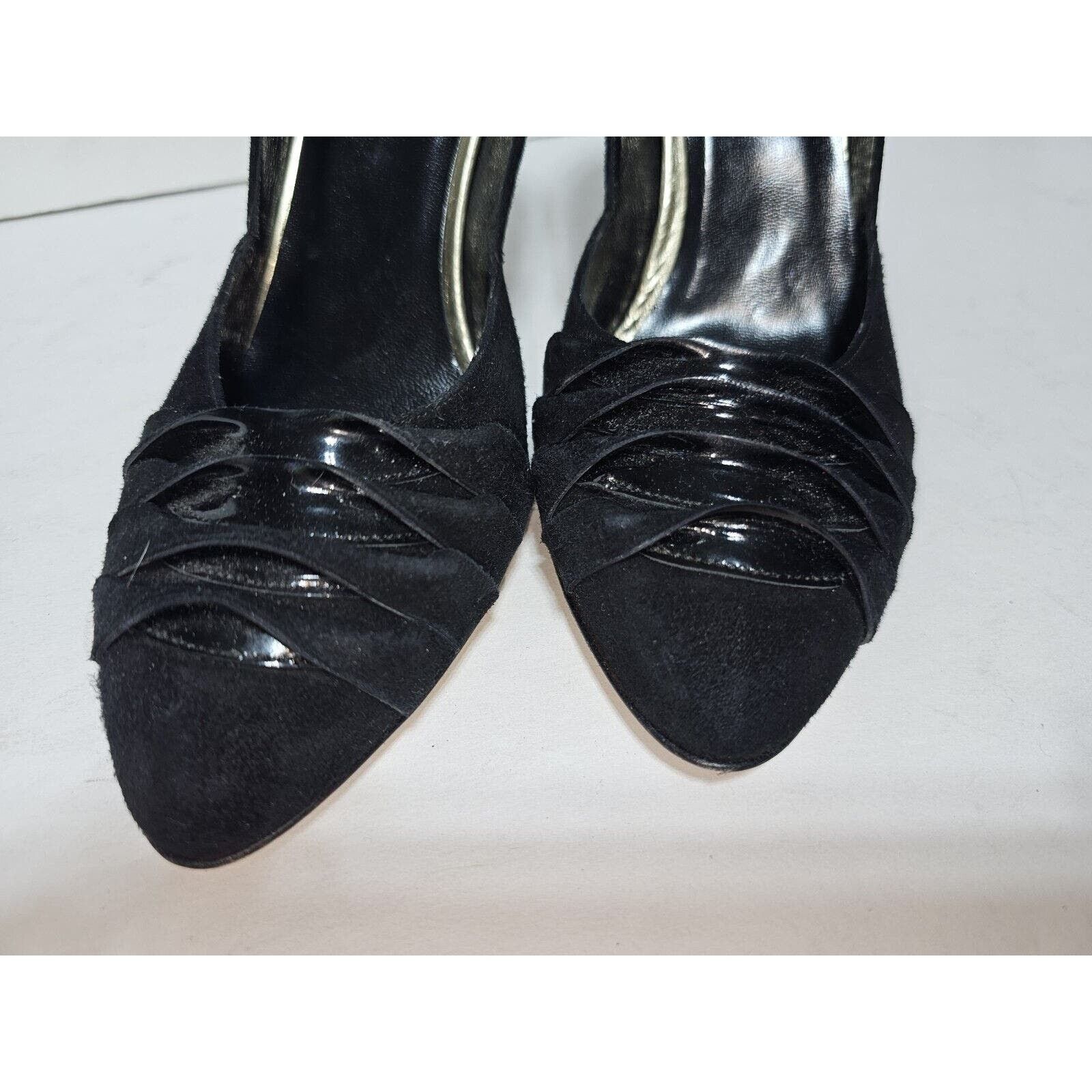 Loeffler Randall LOEFFLER RANDALL Blk Suede & Paton Leather Heels size 10 Size US 10 / IT 40 - 5 Thumbnail