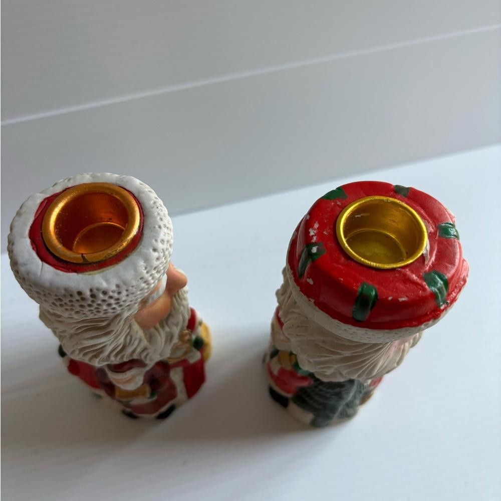 Designer 2 Ceramic Old World Santa Claus Candle Holders Size ONE SIZE - 5 Thumbnail