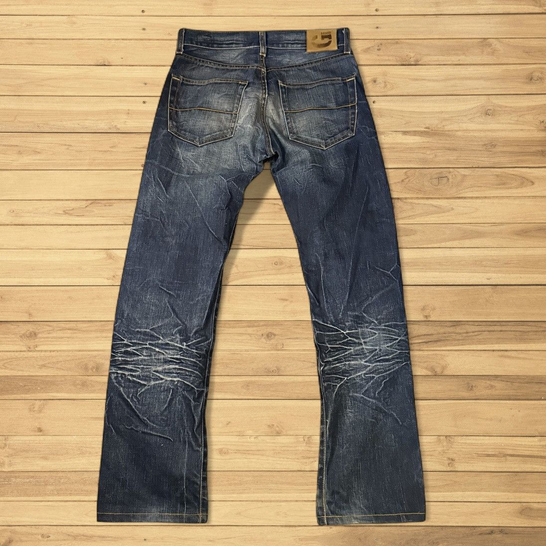 G-Star 🔥🇯🇵 Japanese Distressed Raw G-Brand Hard HoneyComb Denim Size US 29 - 3 Thumbnail