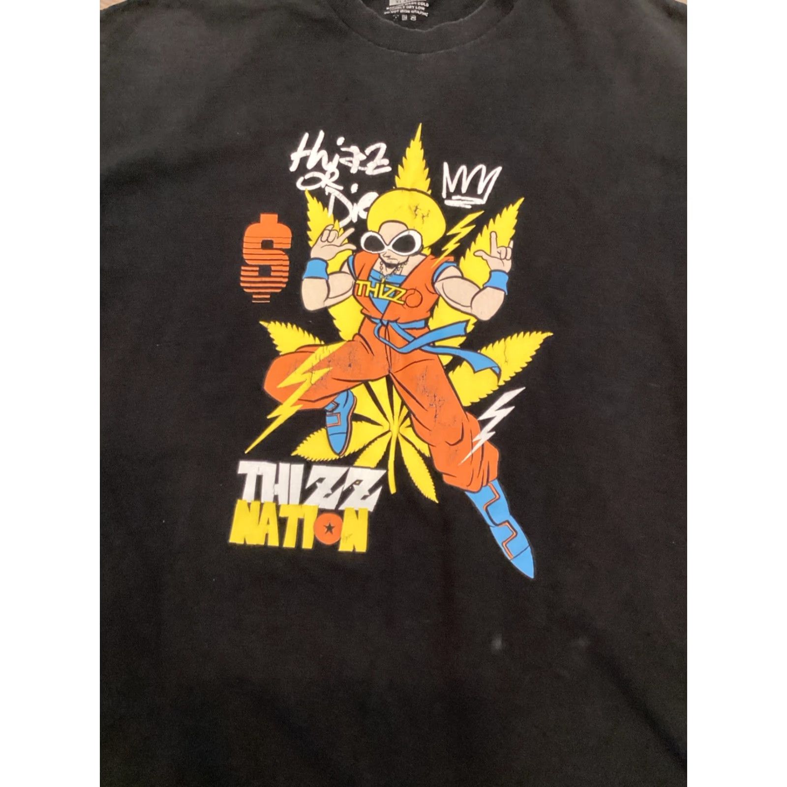 Vintage VINTAGE Thizz Nation Goku DBZ T-Shirt XL Black Men's Size US XL / EU 56 / 4 - 2 Thumbnail