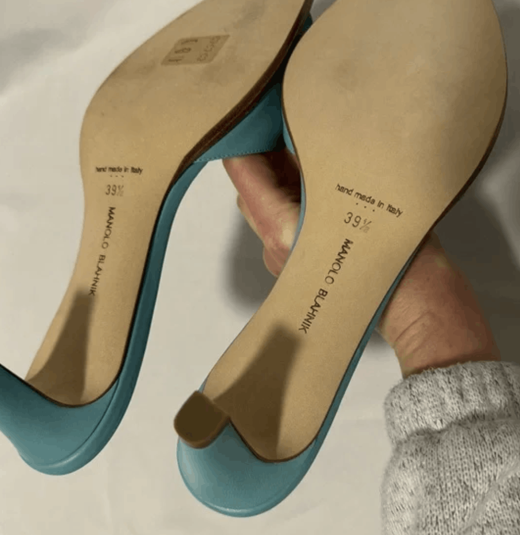 Manolo Blahnik BNIB Authentic Manolo Blahnik blue sandals Size US 9.5 / IT 39.5 - 2 Thumbnail