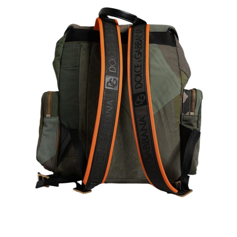 Dolce & Gabbana Dolce & Gabbana Military Green Patchwork Travel Backpack Bag Size ONE SIZE - 4 Thumbnail