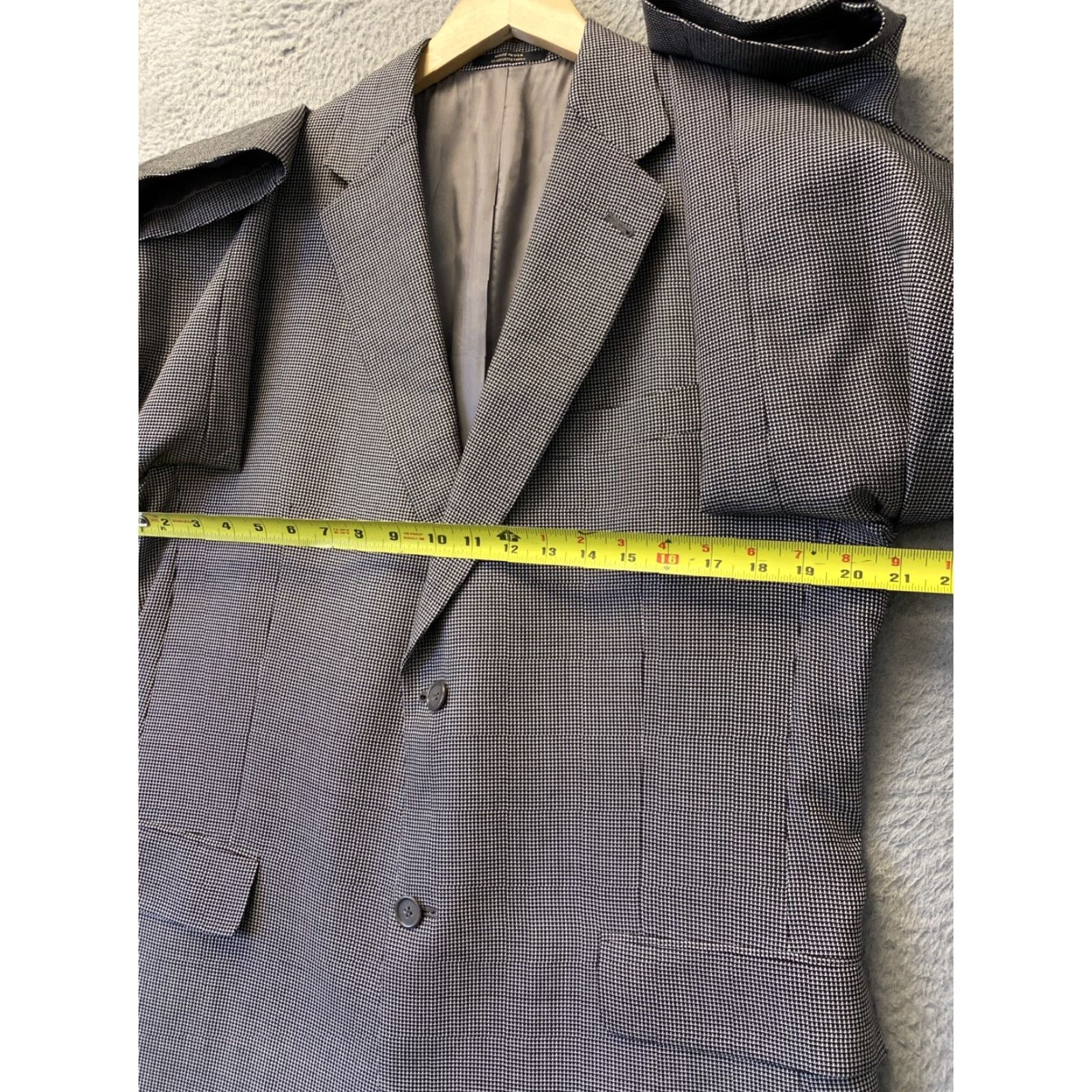Nordstrom VINTAGE Nordstrom Hart Schaffner Marx Wool Blazer 42L Men’s Houndstooth Two-Button Single Vented Formal Business Cocktail Wedding Size 42L - 4 Thumbnail