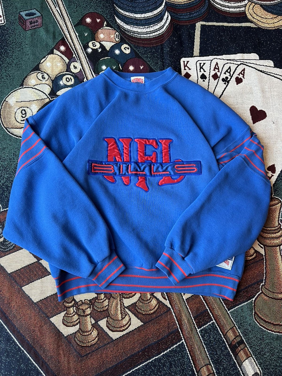 image of Nutmeg x Vintage Buffalo Bills Sweatshirt in Blue, Men's (Size XL)